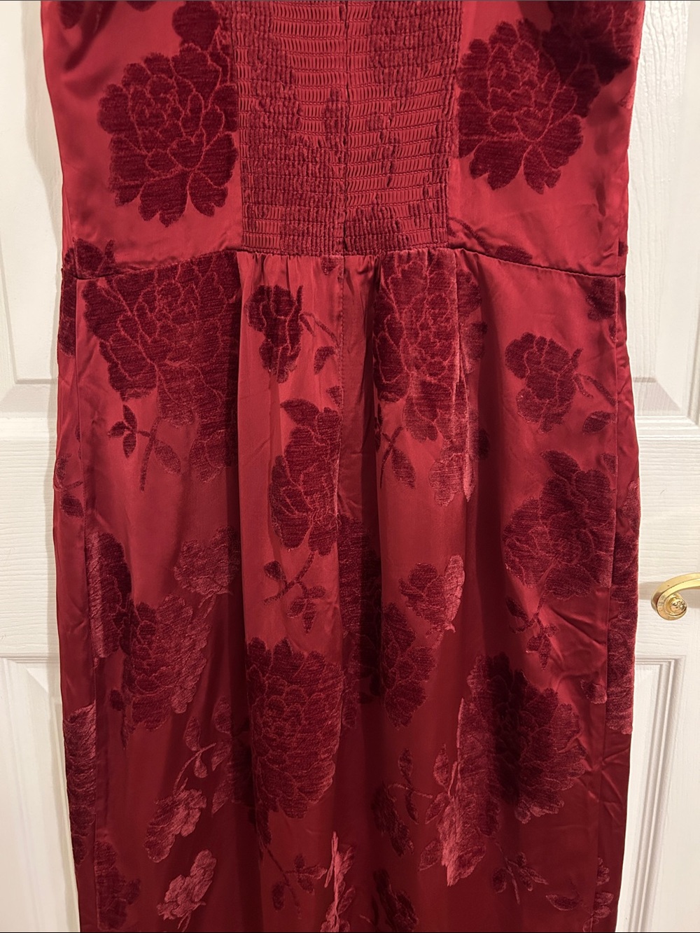 Reformation Frankie Scarlet Slip Maxi Dress Floral Velvet Burnout New Size 10 - Picture 12 of 15